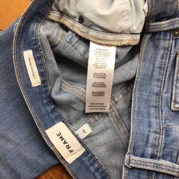 FRAME Denim men jeans L’homme skinny lightweight denim soft blue size 29 - Picture 4 of 9